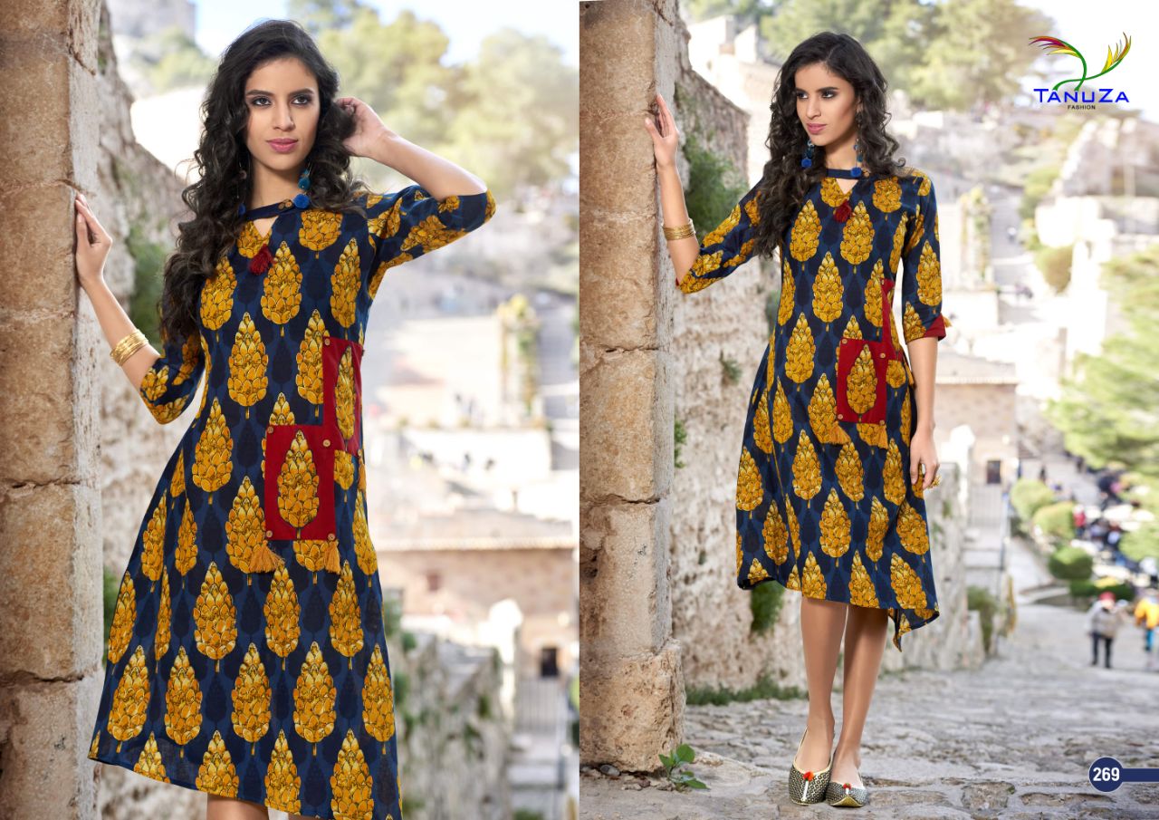 Jessica By Tanuza Fashion 265 To 275 Series Designer Stylish Fancy Colorful Beautiful Party Wear & Ethnic Wear Cotton Printed Kurtis At Wholesale Price