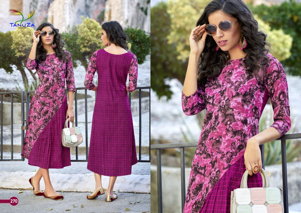 Jessica By Tanuza Fashion 265 To 275 Series Designer Stylish Fancy Colorful Beautiful Party Wear & Ethnic Wear Cotton Printed Kurtis At Wholesale Price