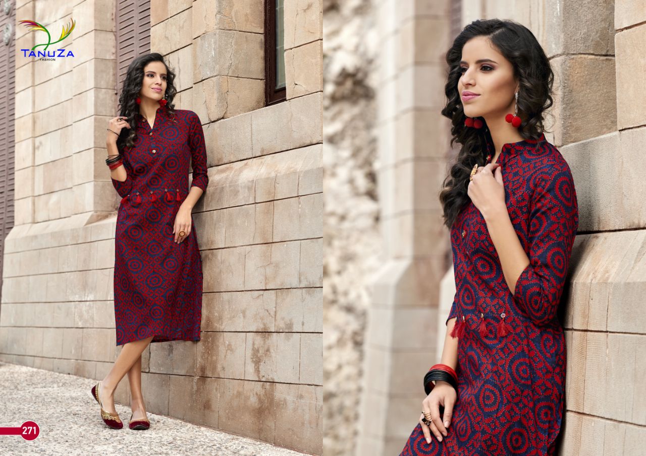 Jessica By Tanuza Fashion 265 To 275 Series Designer Stylish Fancy Colorful Beautiful Party Wear & Ethnic Wear Cotton Printed Kurtis At Wholesale Price