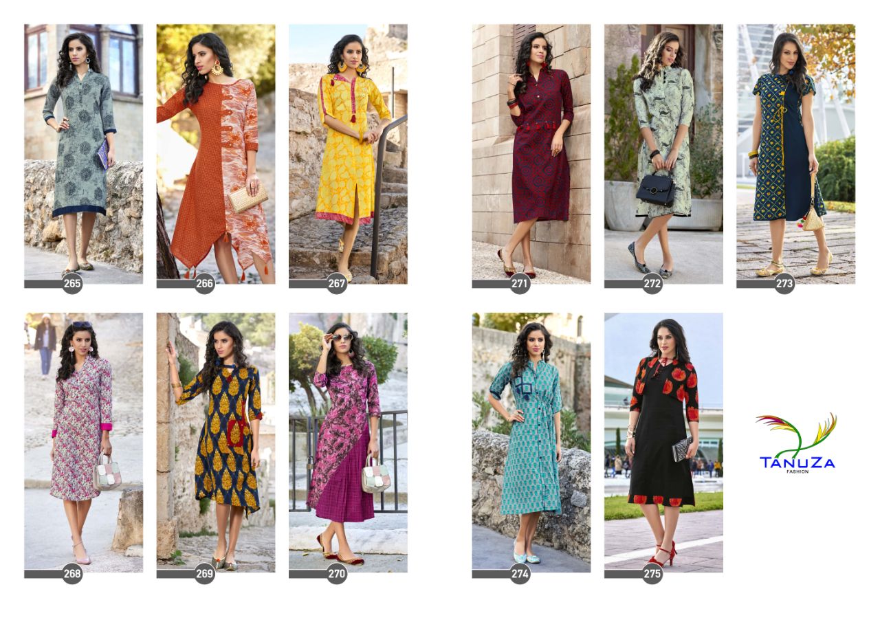 Jessica By Tanuza Fashion 265 To 275 Series Designer Stylish Fancy Colorful Beautiful Party Wear & Ethnic Wear Cotton Printed Kurtis At Wholesale Price