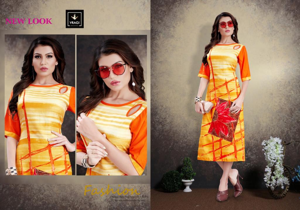 Jhanvi By Vragi 01 To 08 Series Beautiful Colorful Stylish Fancy Casual Wear & Ethnic Wear & Ready To Wear Heavy Rayon Printed Kurtis At Wholesale Price