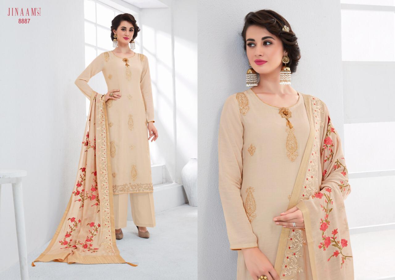 Jinaams Eidi Collection By Jinaam Dresses 8887 To 8894 Series Designer Suits Beautiful Stylish Fancy Colorful Party Wear & Ethnic Wear Cotton Silk With Embroidery Dresses At Wholesale Price