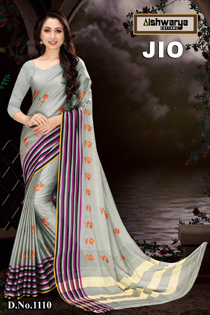 Jio By Aishwarya Cottons 1107 To 1116 Series Beautiful Stylish Fancy Colorful Traditional Collection Party Wear & Ethnic Wear Pure Cotton Silk Printed Sarees At Wholesale Price