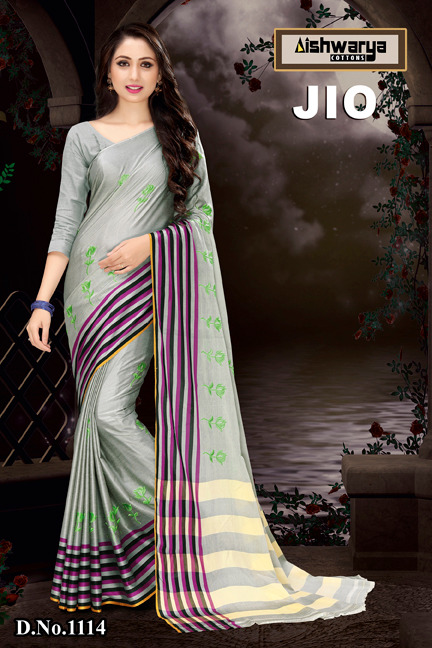 Jio By Aishwarya Cottons 1107 To 1116 Series Beautiful Stylish Fancy Colorful Traditional Collection Party Wear & Ethnic Wear Pure Cotton Silk Printed Sarees At Wholesale Price