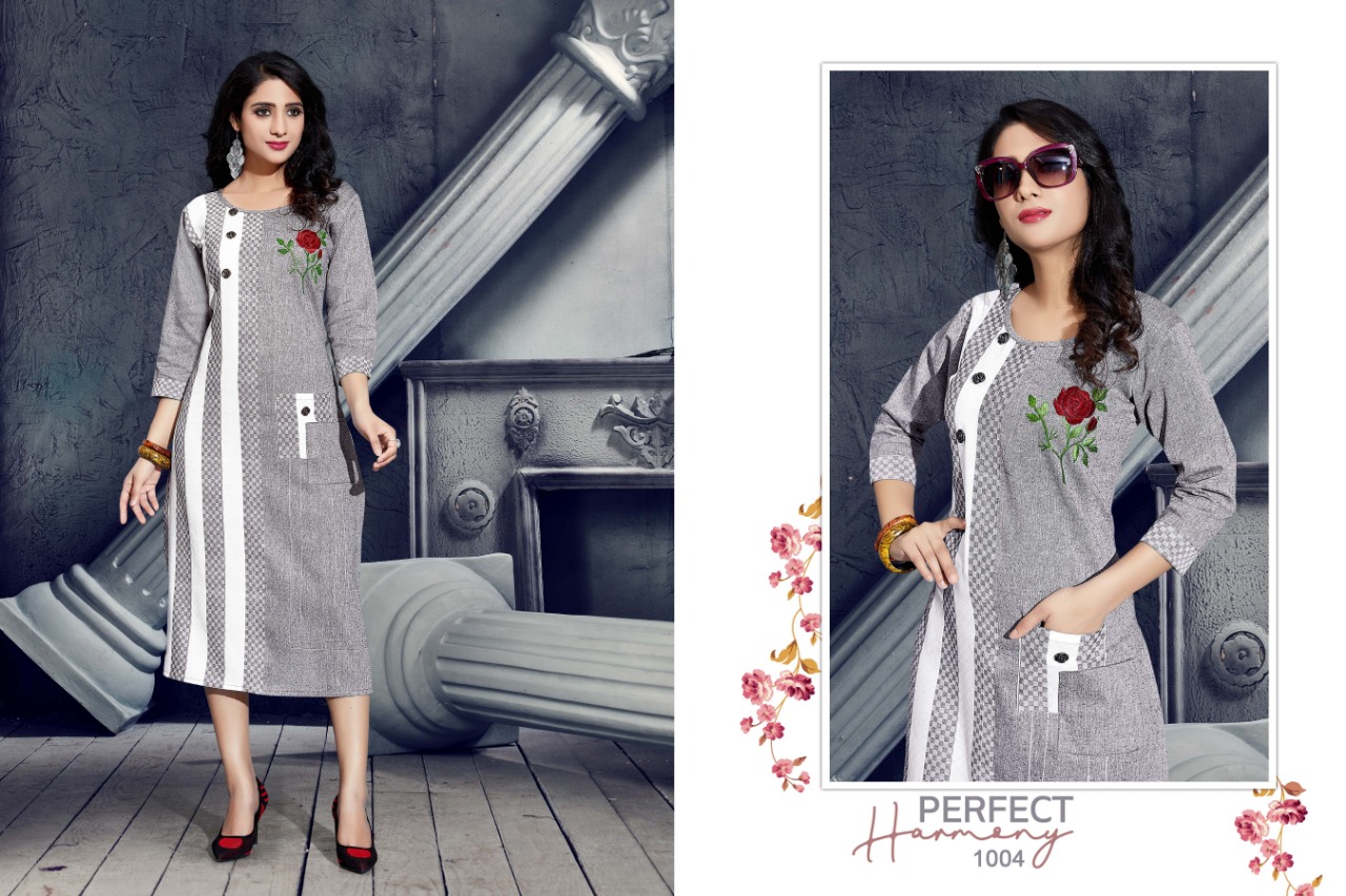 Joya By Cygnus 1001 To 1005 Series Beautiful Stylish Colorful Fancy Party Wear & Ethnic Wear & Ready To Wear Handloom Cotton Strip And Checks Kurtis At Wholesale Price
