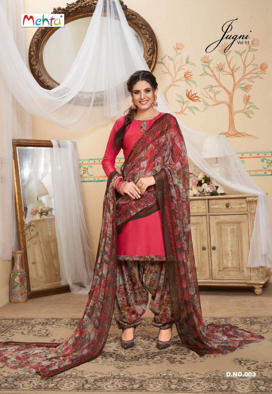 Jugni Vol-11 By Mehta 001 To 008 Series Indian Traditional Wear Collection Beautiful Stylish Fancy Colorful Party Wear & Occasional Wear Cotton Printed Dress At Wholesale Price