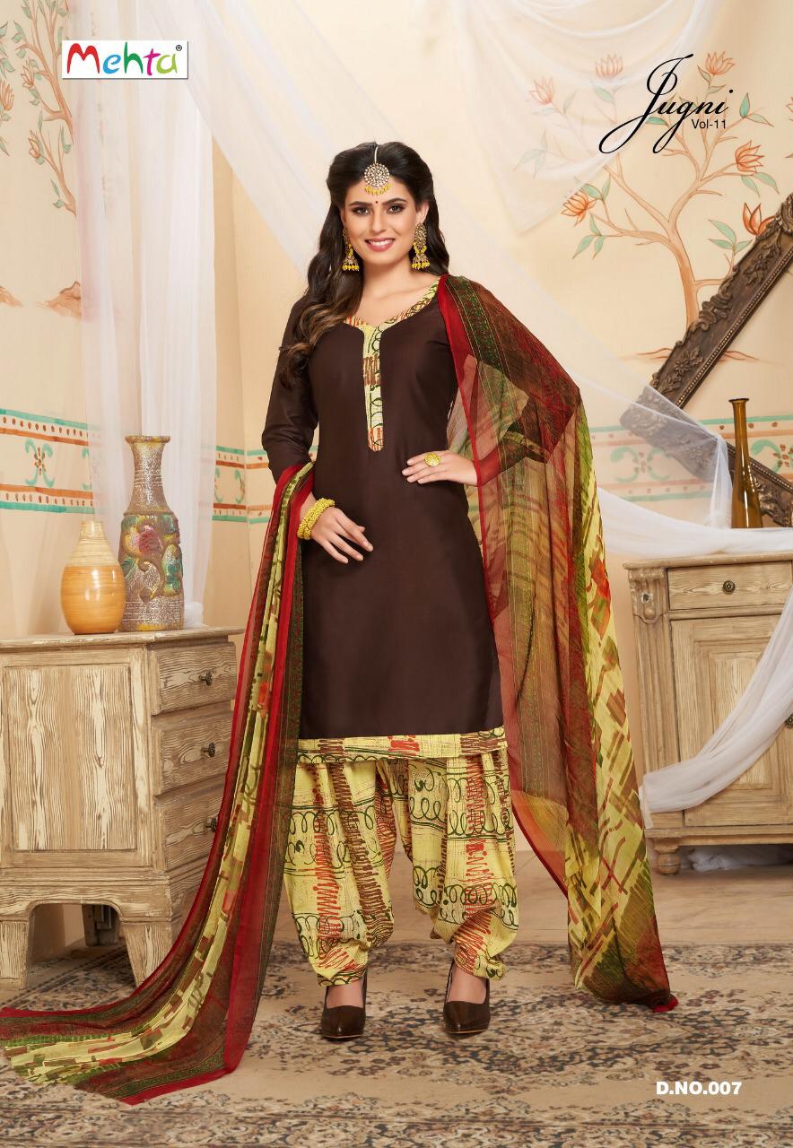 Jugni Vol-11 By Mehta 001 To 008 Series Indian Traditional Wear Collection Beautiful Stylish Fancy Colorful Party Wear & Occasional Wear Cotton Printed Dress At Wholesale Price