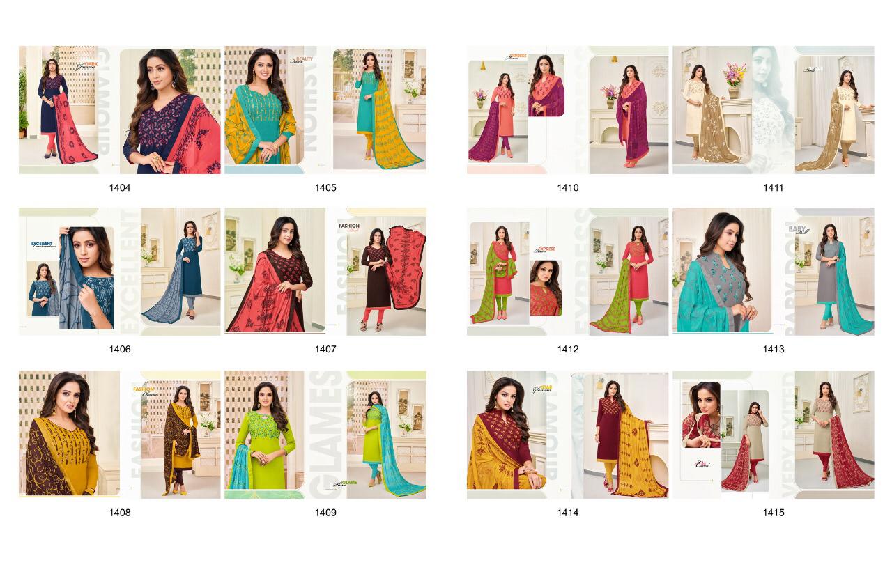 Kaamini Vol-10 By Kayce Trendz 1404 To 1415 Series Designer Suits Beautiful Stylish Fancy Colorful Party Wear & Ethnic Wear Cotton Flex Embroidery Dresses At Wholesale Price