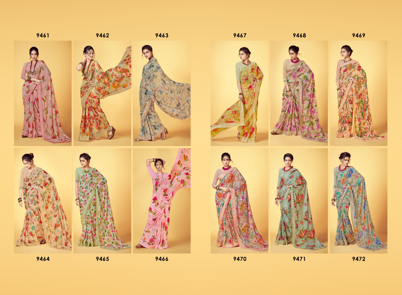 Kaamini Vol-9 By Shangrila Sarees 9461 To 9472 Series Indian Traditional Wear Collection Beautiful Stylish Fancy Colorful Party Wear & Ethnic Wear Fancy Printed Sarees At Wholesale Price