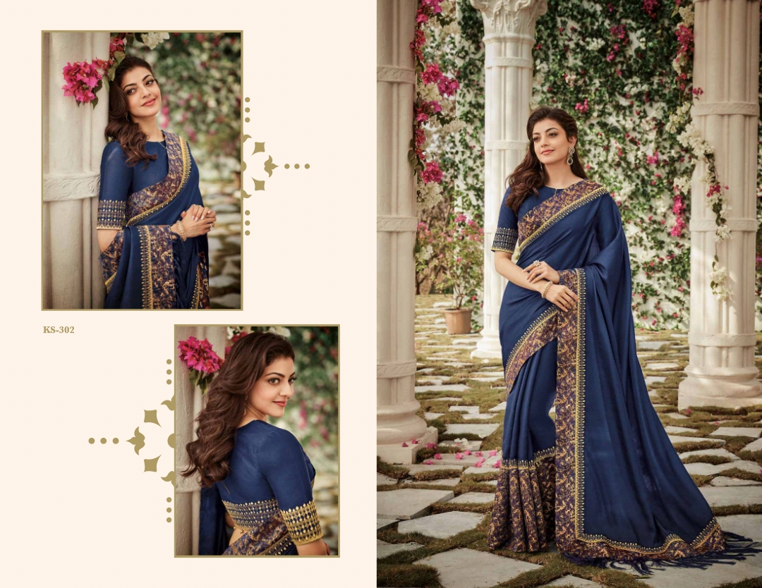 Kajol Collection By Kajol Fashion 301 To 318 Series Indian Traditional Wear Collection Beautiful Stylish Fancy Colorful Party Wear & Occasional Wear Pure Banarasi Silk Sarees At Wholesale Price