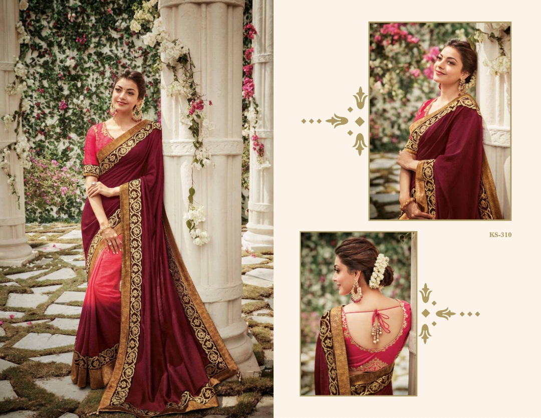 Kajol Collection By Kajol Fashion 301 To 318 Series Indian Traditional Wear Collection Beautiful Stylish Fancy Colorful Party Wear & Occasional Wear Pure Banarasi Silk Sarees At Wholesale Price