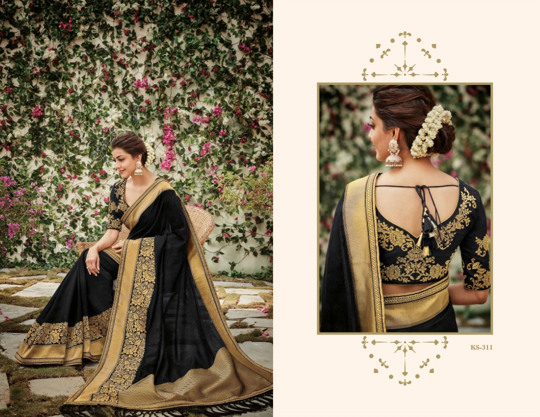 Kajol Collection By Kajol Fashion 301 To 318 Series Indian Traditional Wear Collection Beautiful Stylish Fancy Colorful Party Wear & Occasional Wear Pure Banarasi Silk Sarees At Wholesale Price
