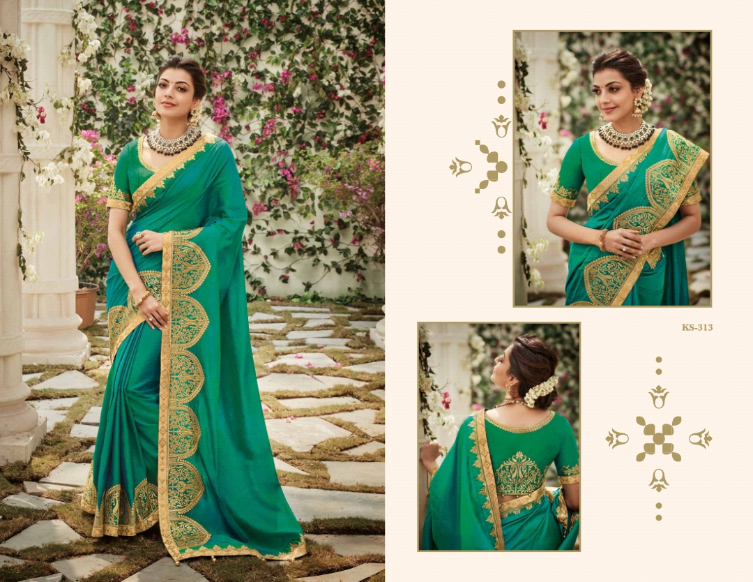 Kajol Collection By Kajol Fashion 301 To 318 Series Indian Traditional Wear Collection Beautiful Stylish Fancy Colorful Party Wear & Occasional Wear Pure Banarasi Silk Sarees At Wholesale Price