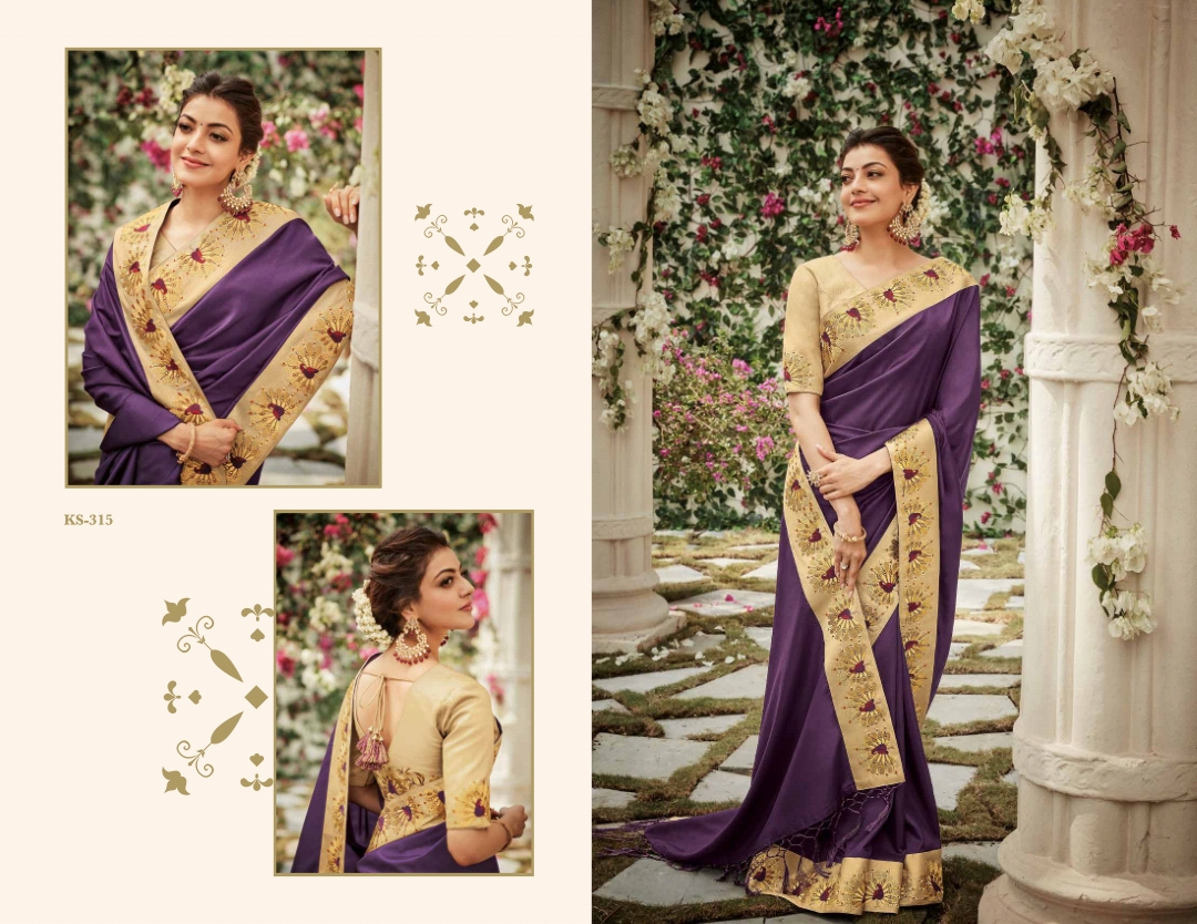 Kajol Collection By Kajol Fashion 301 To 318 Series Indian Traditional Wear Collection Beautiful Stylish Fancy Colorful Party Wear & Occasional Wear Pure Banarasi Silk Sarees At Wholesale Price