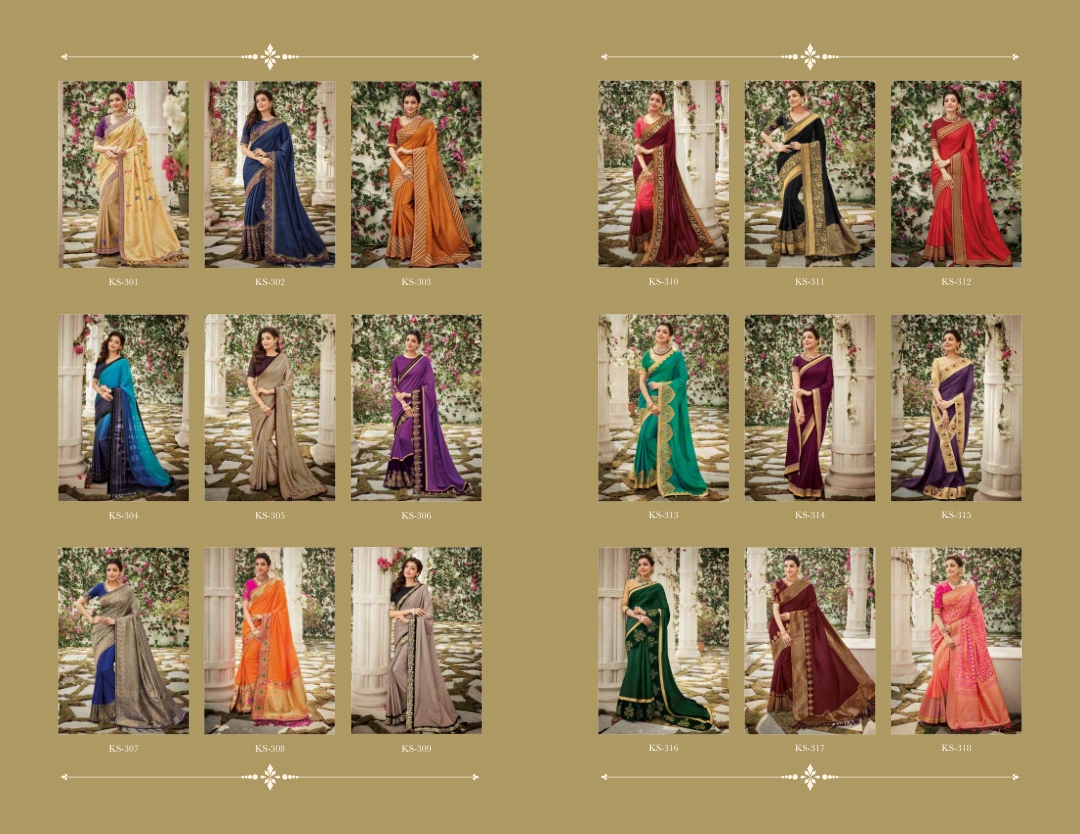Kajol Collection By Kajol Fashion 301 To 318 Series Indian Traditional Wear Collection Beautiful Stylish Fancy Colorful Party Wear & Occasional Wear Pure Banarasi Silk Sarees At Wholesale Price