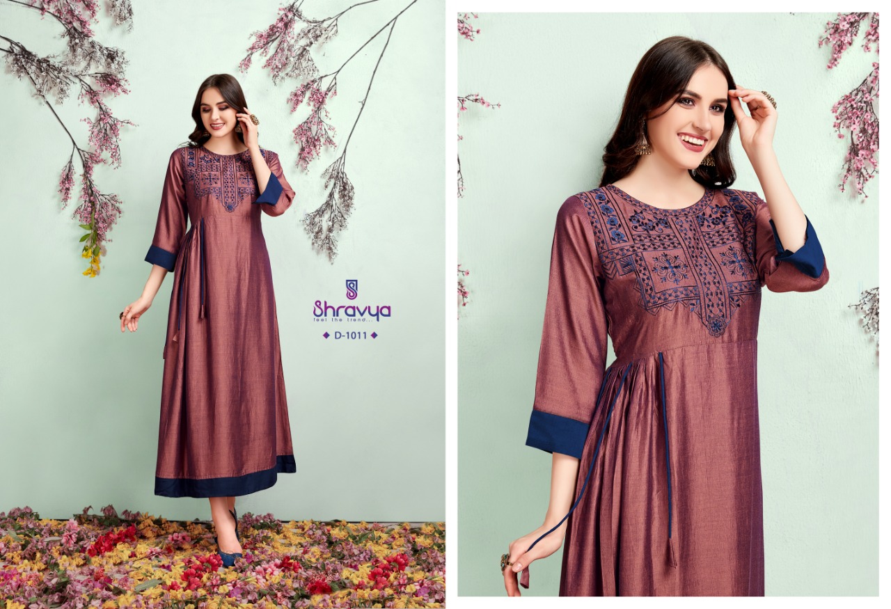 Kala By Shravya Fashion 1009 To 1014 Series Beautiful Colorful Stylish Fancy Casual Wear & Ethnic Wear & Ready To Wear Two Tone Muslin Kurtis At Wholesale Price