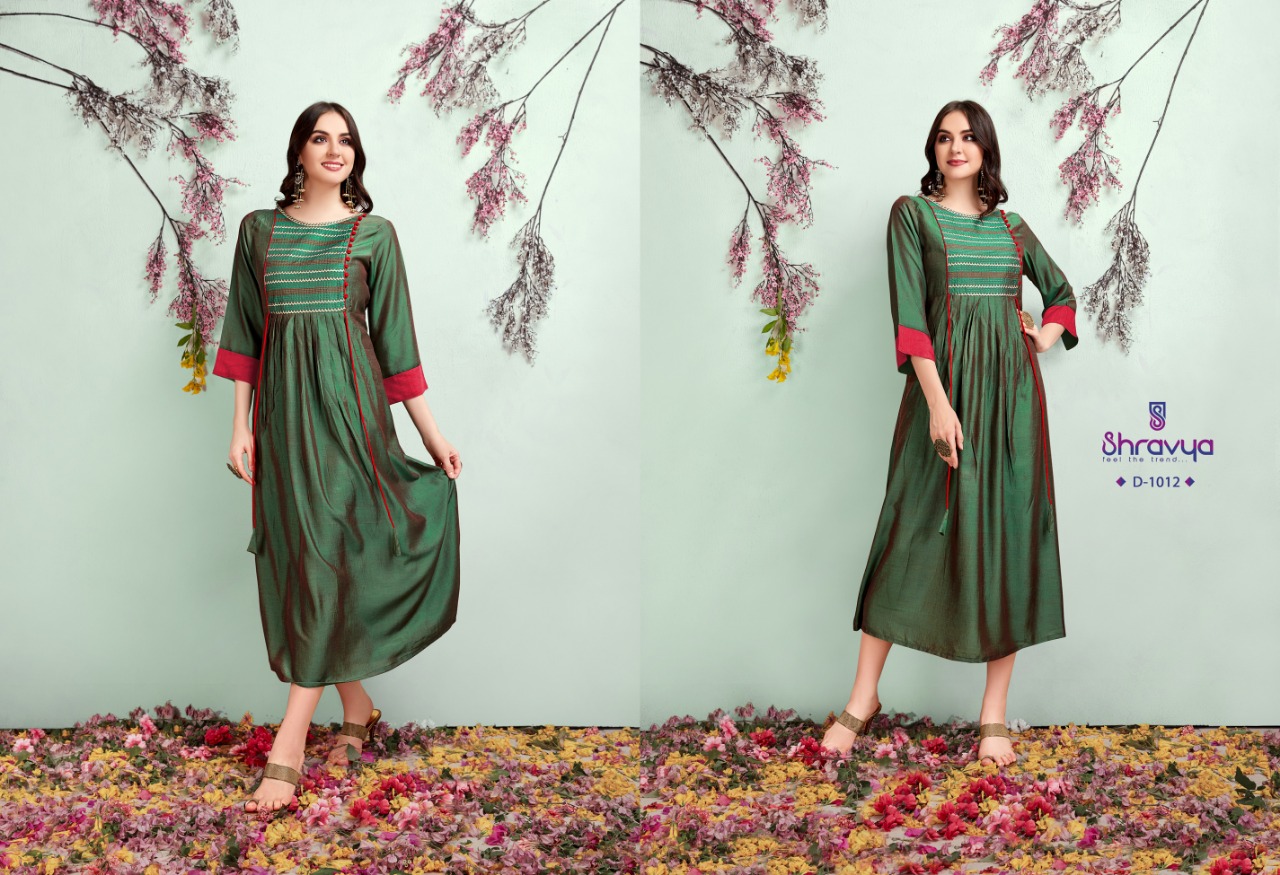 Kala By Shravya Fashion 1009 To 1014 Series Beautiful Colorful Stylish Fancy Casual Wear & Ethnic Wear & Ready To Wear Two Tone Muslin Kurtis At Wholesale Price