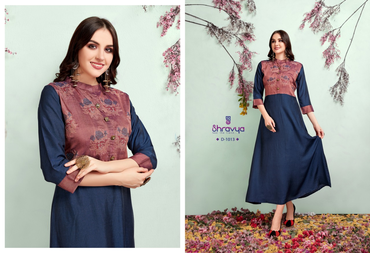 Kala By Shravya Fashion 1009 To 1014 Series Beautiful Colorful Stylish Fancy Casual Wear & Ethnic Wear & Ready To Wear Two Tone Muslin Kurtis At Wholesale Price