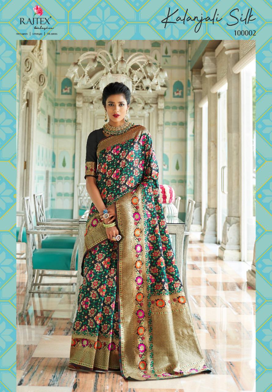 Kalanjali Silk By Raj Tex 100001 To 100006 Series Indian Traditional Wear Collection Beautiful Stylish Fancy Colorful Party Wear & Occasional Wear Handloom Weaving Silk Sarees At Wholesale Price