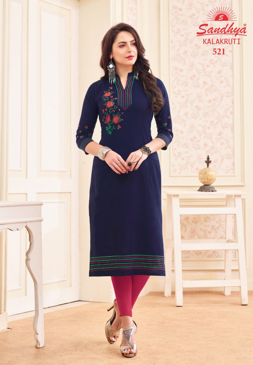Kalakruti By Sandhya Kurtis 521 To 540 Series Beautiful Stylish Colorful Fancy Ethnic Wear & Casual Wear Cotton Print Kurtis At Wholesale Price