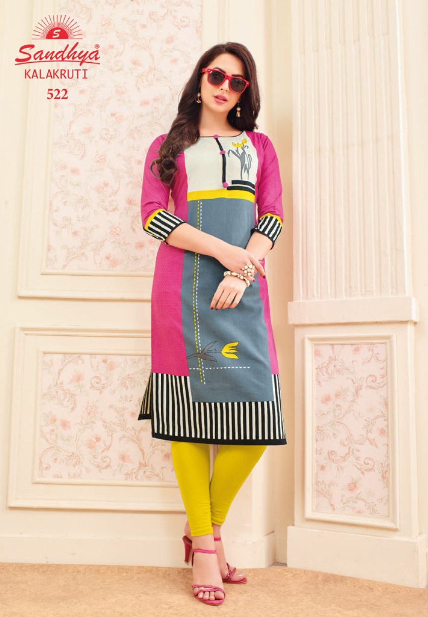 Kalakruti By Sandhya Kurtis 521 To 540 Series Beautiful Stylish Colorful Fancy Ethnic Wear & Casual Wear Cotton Print Kurtis At Wholesale Price