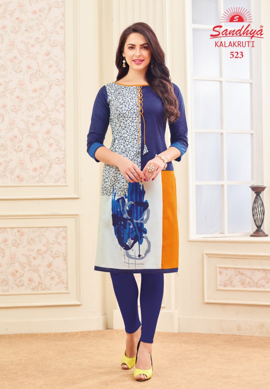 Kalakruti By Sandhya Kurtis 521 To 540 Series Beautiful Stylish Colorful Fancy Ethnic Wear & Casual Wear Cotton Print Kurtis At Wholesale Price