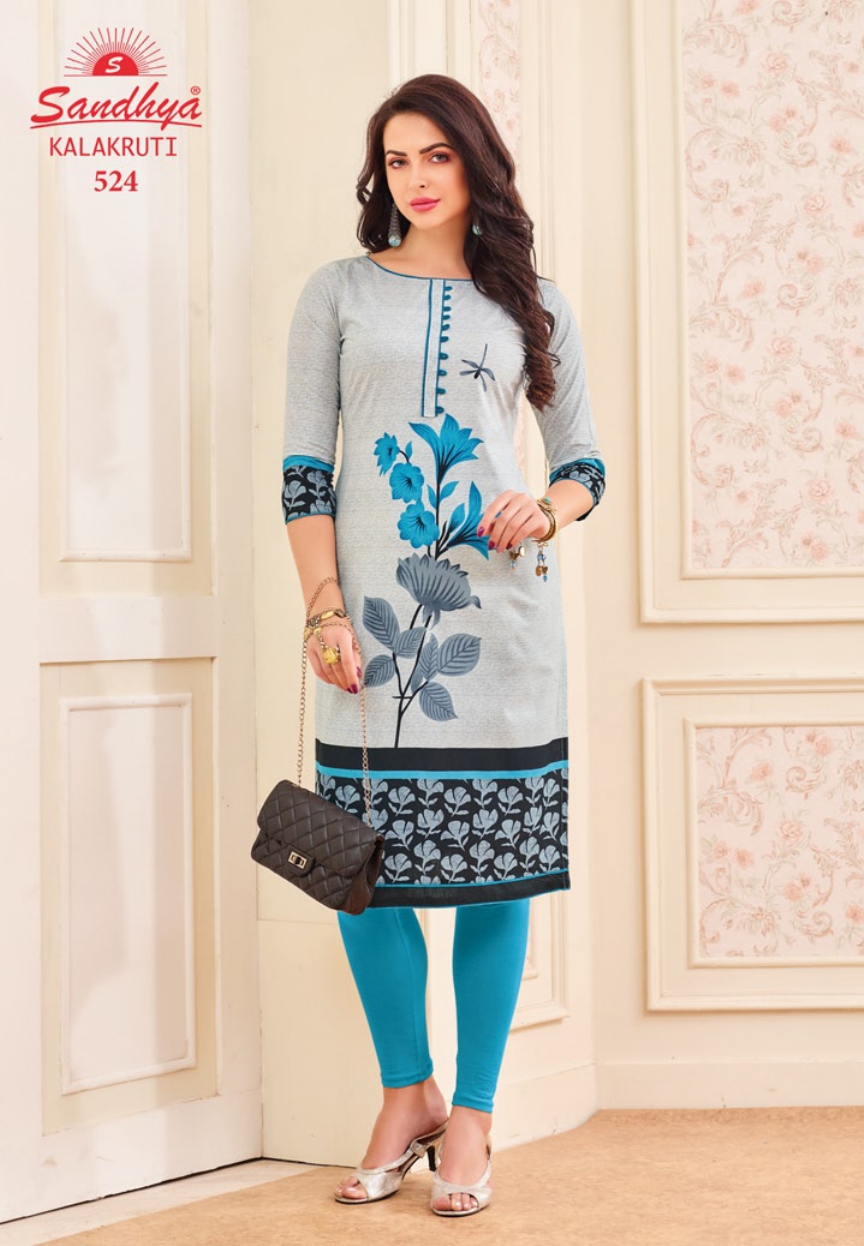 Kalakruti By Sandhya Kurtis 521 To 540 Series Beautiful Stylish Colorful Fancy Ethnic Wear & Casual Wear Cotton Print Kurtis At Wholesale Price