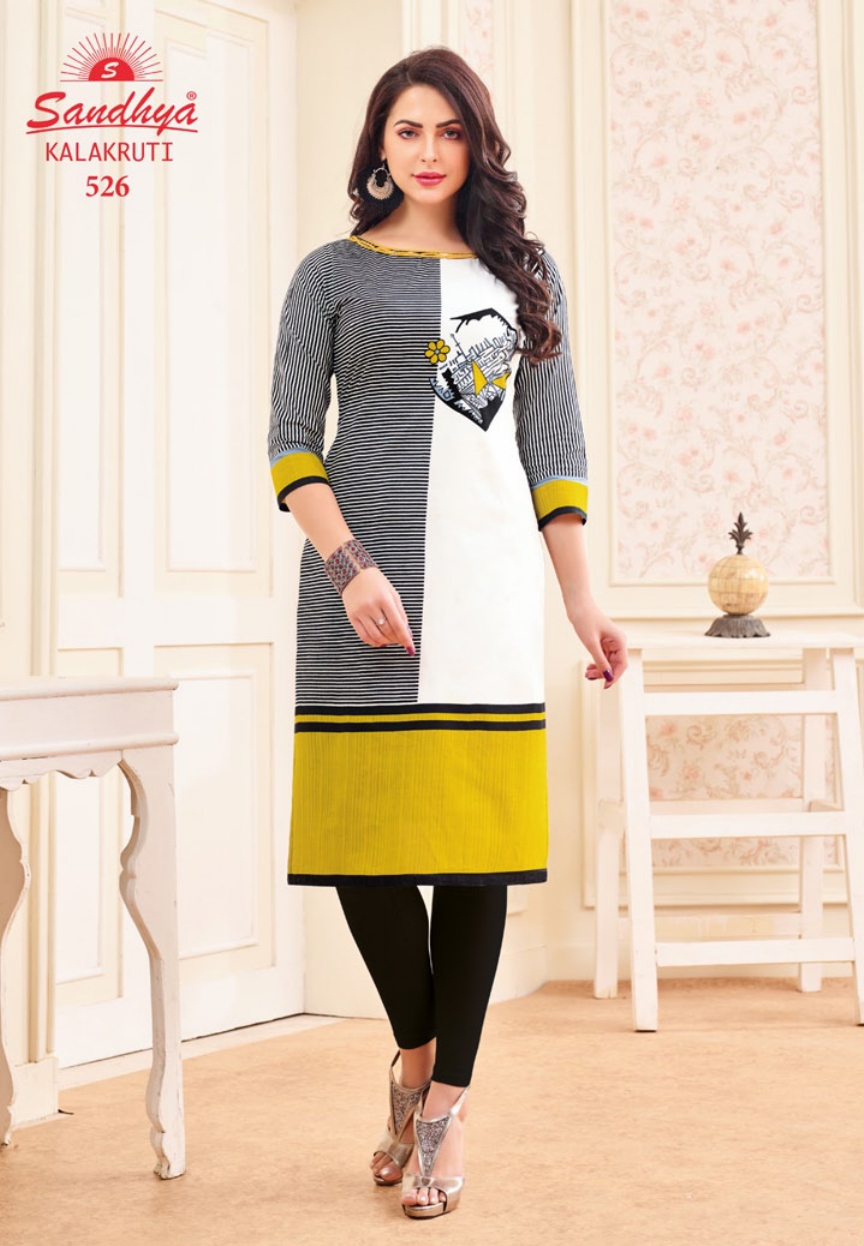 Kalakruti By Sandhya Kurtis 521 To 540 Series Beautiful Stylish Colorful Fancy Ethnic Wear & Casual Wear Cotton Print Kurtis At Wholesale Price
