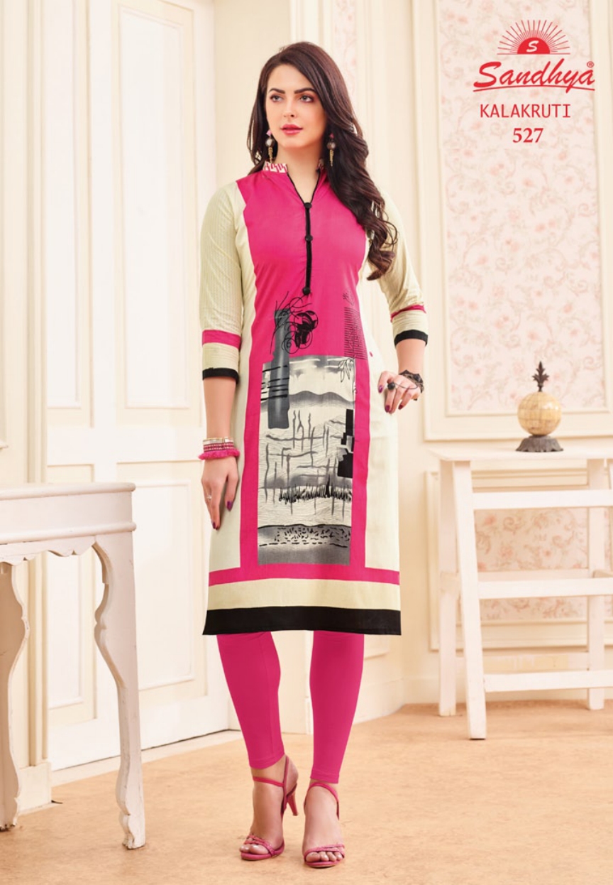Kalakruti By Sandhya Kurtis 521 To 540 Series Beautiful Stylish Colorful Fancy Ethnic Wear & Casual Wear Cotton Print Kurtis At Wholesale Price