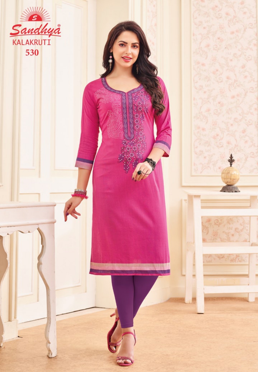 Kalakruti By Sandhya Kurtis 521 To 540 Series Beautiful Stylish Colorful Fancy Ethnic Wear & Casual Wear Cotton Print Kurtis At Wholesale Price