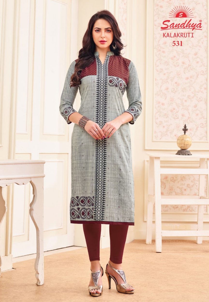 Kalakruti By Sandhya Kurtis 521 To 540 Series Beautiful Stylish Colorful Fancy Ethnic Wear & Casual Wear Cotton Print Kurtis At Wholesale Price