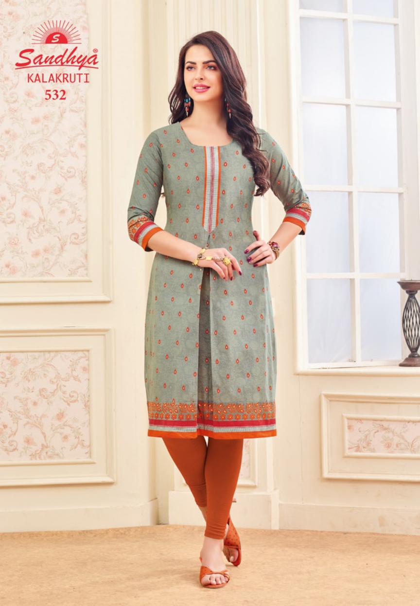 Kalakruti By Sandhya Kurtis 521 To 540 Series Beautiful Stylish Colorful Fancy Ethnic Wear & Casual Wear Cotton Print Kurtis At Wholesale Price