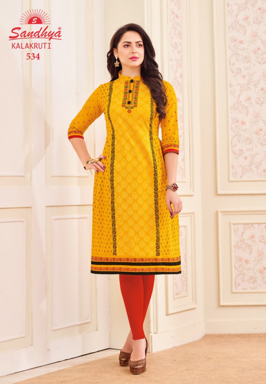 Kalakruti By Sandhya Kurtis 521 To 540 Series Beautiful Stylish Colorful Fancy Ethnic Wear & Casual Wear Cotton Print Kurtis At Wholesale Price