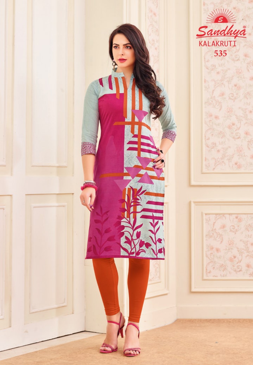 Kalakruti By Sandhya Kurtis 521 To 540 Series Beautiful Stylish Colorful Fancy Ethnic Wear & Casual Wear Cotton Print Kurtis At Wholesale Price