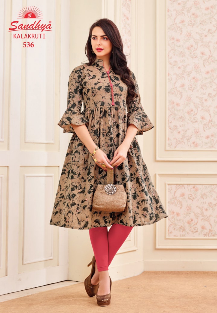 Kalakruti By Sandhya Kurtis 521 To 540 Series Beautiful Stylish Colorful Fancy Ethnic Wear & Casual Wear Cotton Print Kurtis At Wholesale Price