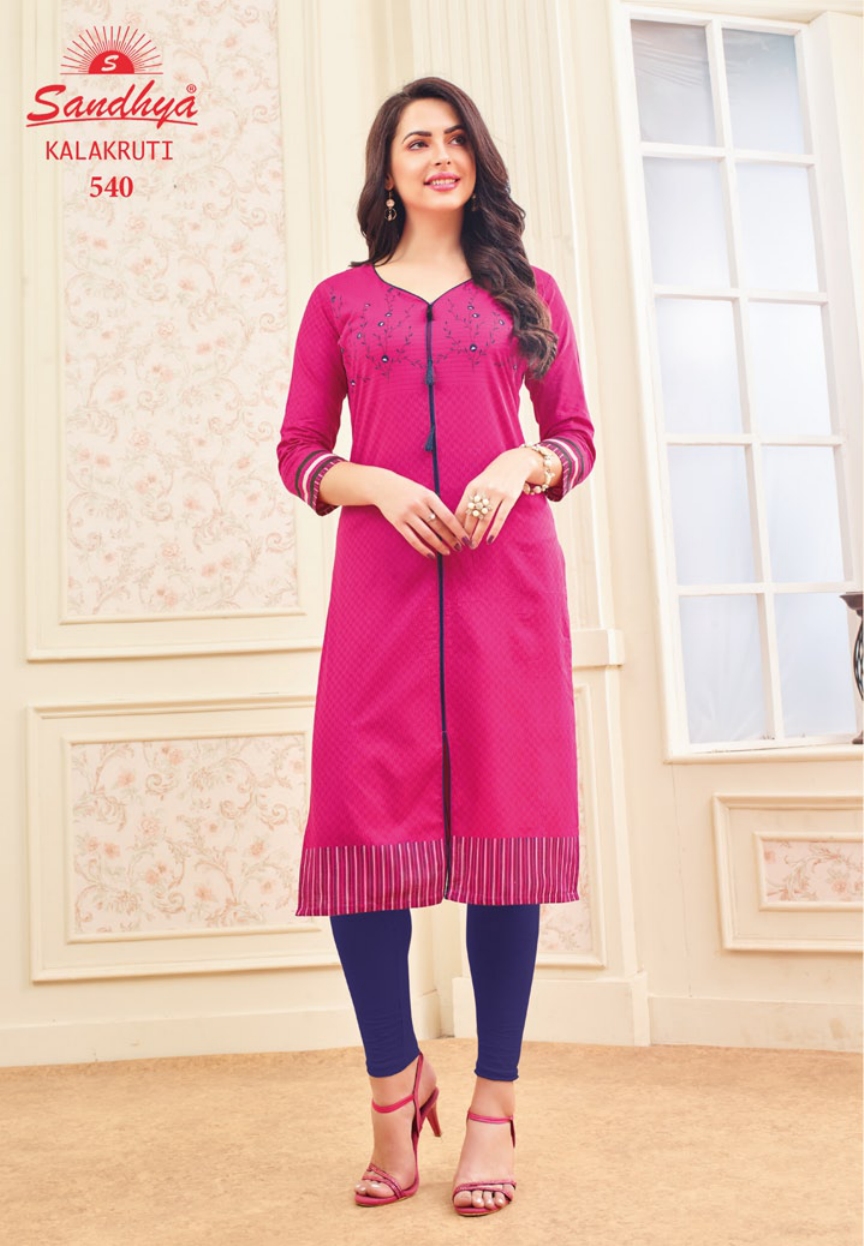 Kalakruti By Sandhya Kurtis 521 To 540 Series Beautiful Stylish Colorful Fancy Ethnic Wear & Casual Wear Cotton Print Kurtis At Wholesale Price