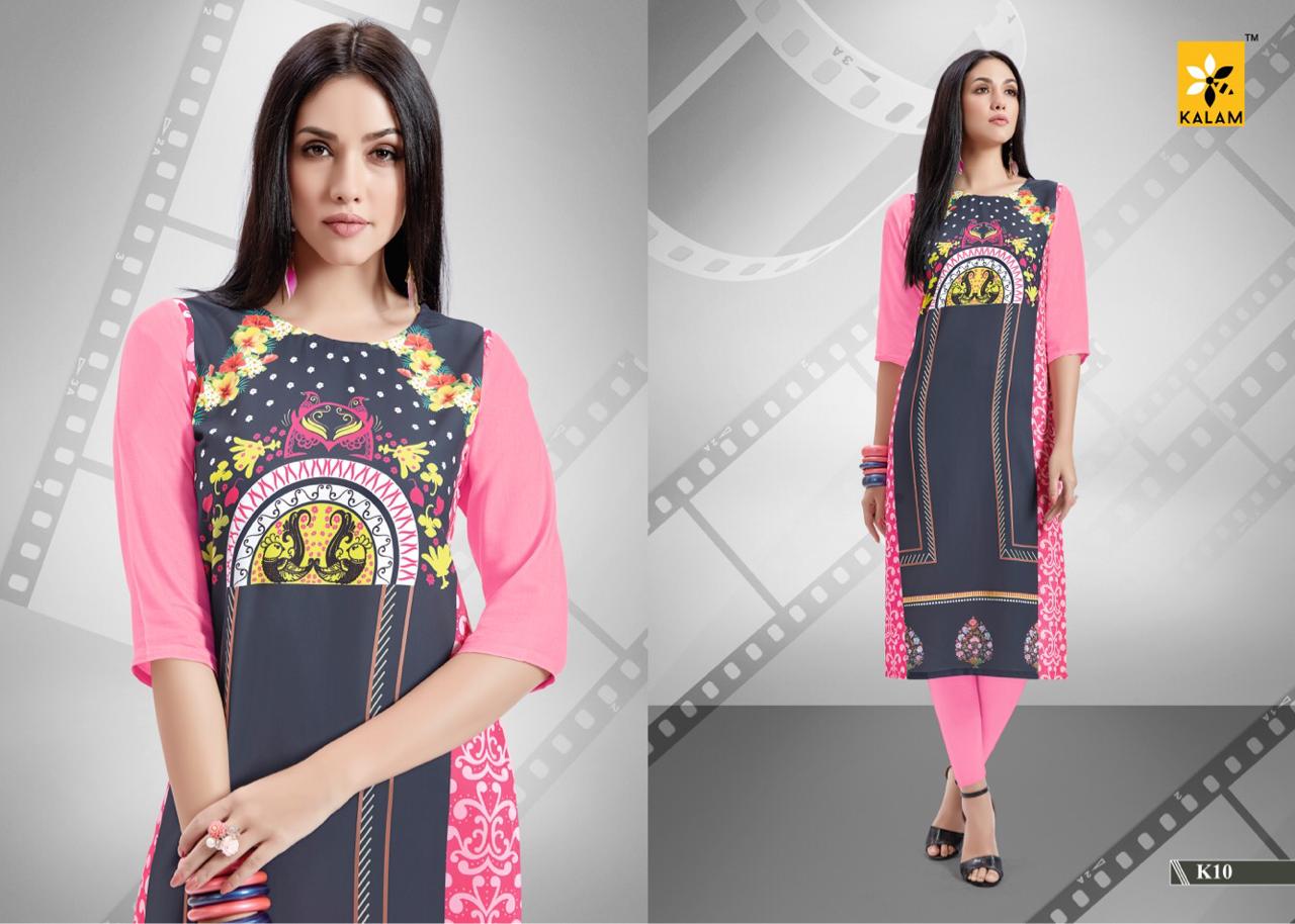 Kalam Vol-2 By Kalam 09 To 18 Series Beautiful Colorful Stylish Fancy Casual Wear & Ethnic Wear & Ready To Wear Rayon Cotton Printed Kurtis At Wholesale Price