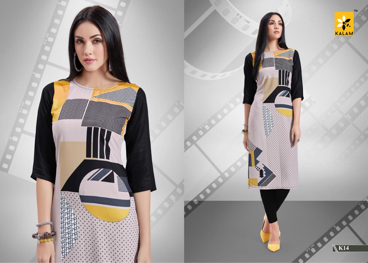 Kalam Vol-2 By Kalam 09 To 18 Series Beautiful Colorful Stylish Fancy Casual Wear & Ethnic Wear & Ready To Wear Rayon Cotton Printed Kurtis At Wholesale Price