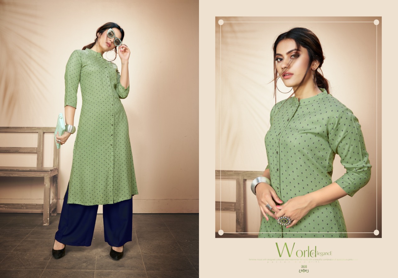 Kalariya By Gallberry Beautiful Designer Colorful Stylish Fancy Casual Wear & Ethnic Wear & Ready To Wear Heavy Rayon Liquid Two Tone Jacqaurd Butti Kurtis With Bottom At Wholesale Price