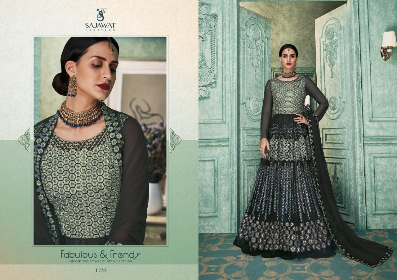 Kalista By Sajawat Craetion 1231 To 1234 Series Designer Bridal Wear Anarkali Suits Collection Beautiful Stylish Fancy Colorful Party Wear & Occasional Wear Soft Silk With Heavy Embroidery Dresses At Wholesale Price