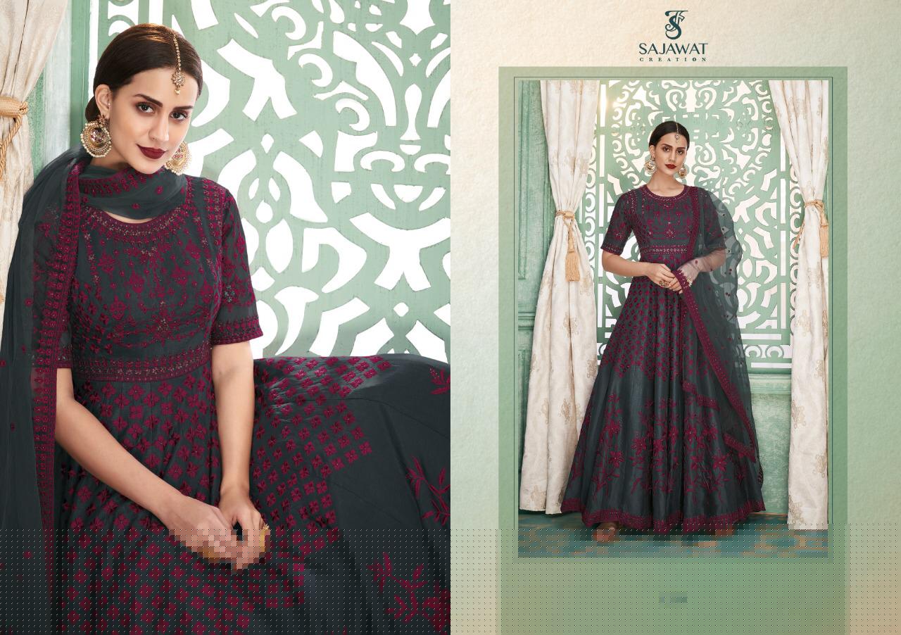 Kalista By Sajawat Craetion 1231 To 1234 Series Designer Bridal Wear Anarkali Suits Collection Beautiful Stylish Fancy Colorful Party Wear & Occasional Wear Soft Silk With Heavy Embroidery Dresses At Wholesale Price