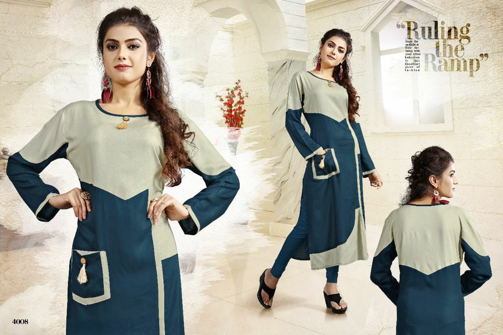 Kalista By Surya Techno Fab 4001 To 4008 Series Stylish Fancy Beautiful Colorful Casual Wear & Ethnic Wear Heavy Rayon Printed Kurtis At Wholesale Price