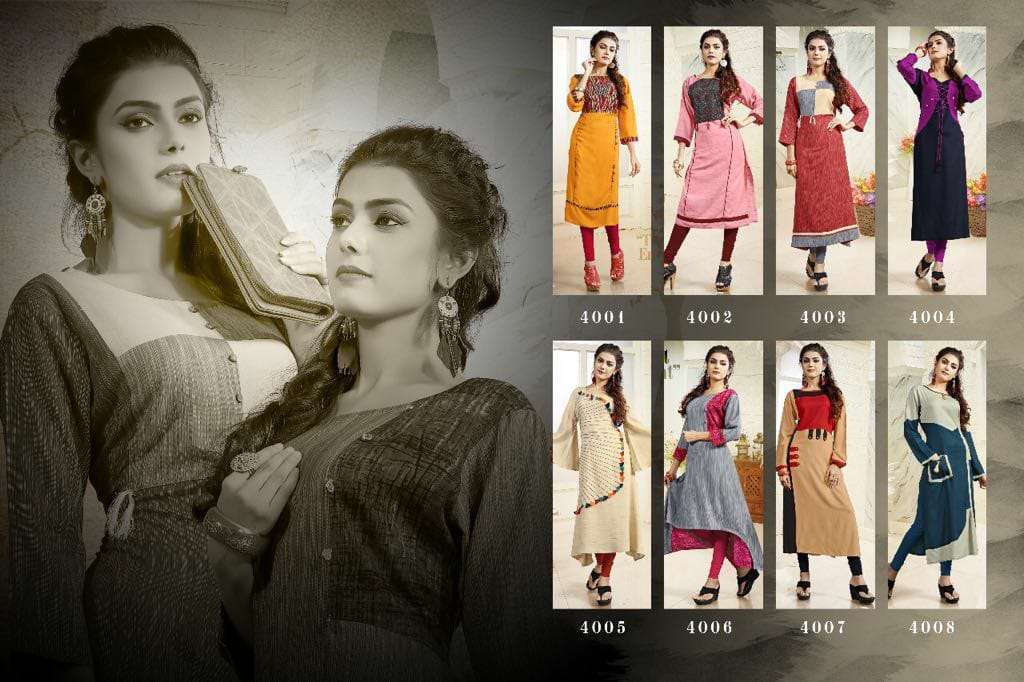 Kalista By Surya Techno Fab 4001 To 4008 Series Stylish Fancy Beautiful Colorful Casual Wear & Ethnic Wear Heavy Rayon Printed Kurtis At Wholesale Price