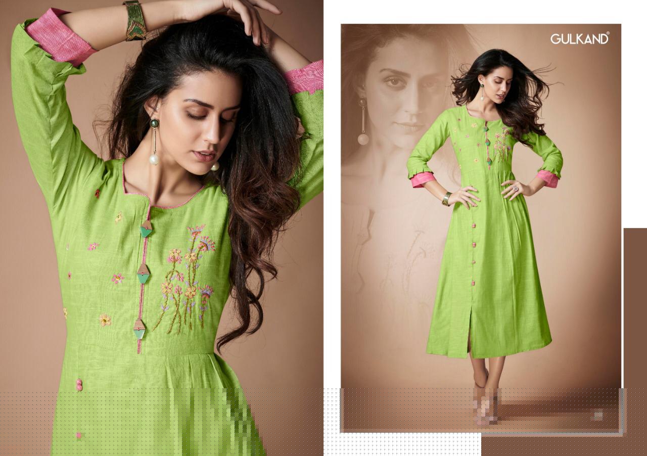 Kangan By Gulkand Designer 25 To 30 Series Beautiful Colorful Stylish Fancy Casual Wear & Ethnic Wear & Ready To Wear South Handloom Cotton With Hand Work Kurtis At Wholesale Price