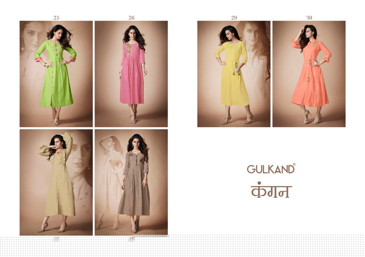 Kangan By Gulkand Designer 25 To 30 Series Beautiful Colorful Stylish Fancy Casual Wear & Ethnic Wear & Ready To Wear South Handloom Cotton With Hand Work Kurtis At Wholesale Price