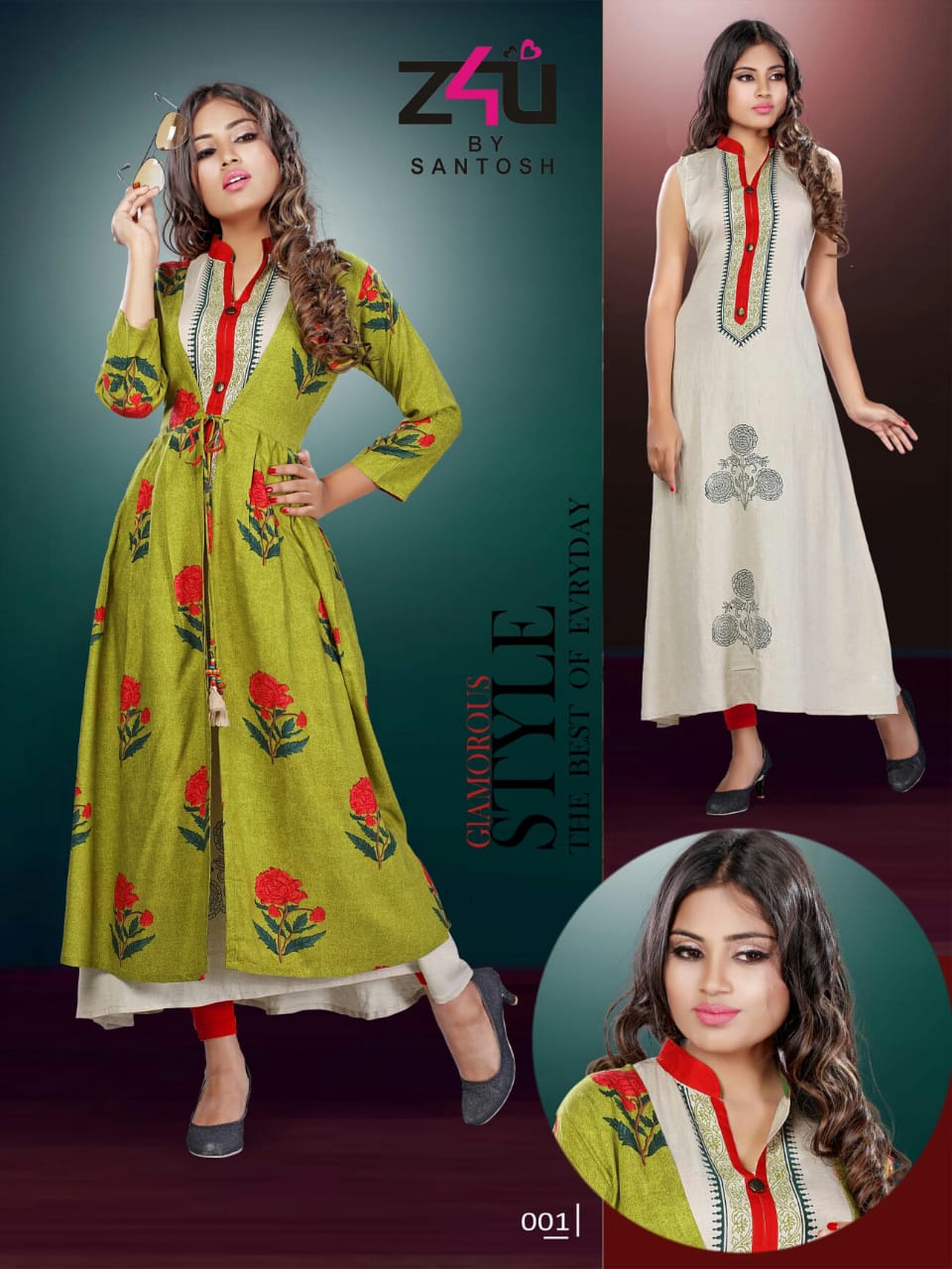 Kangana By Z4u 001 To 010 Series Beautiful Colorful Stylish Fancy Casual Wear & Ethnic Wear & Ready To Wear Rayon Kurtis At Wholesale Price