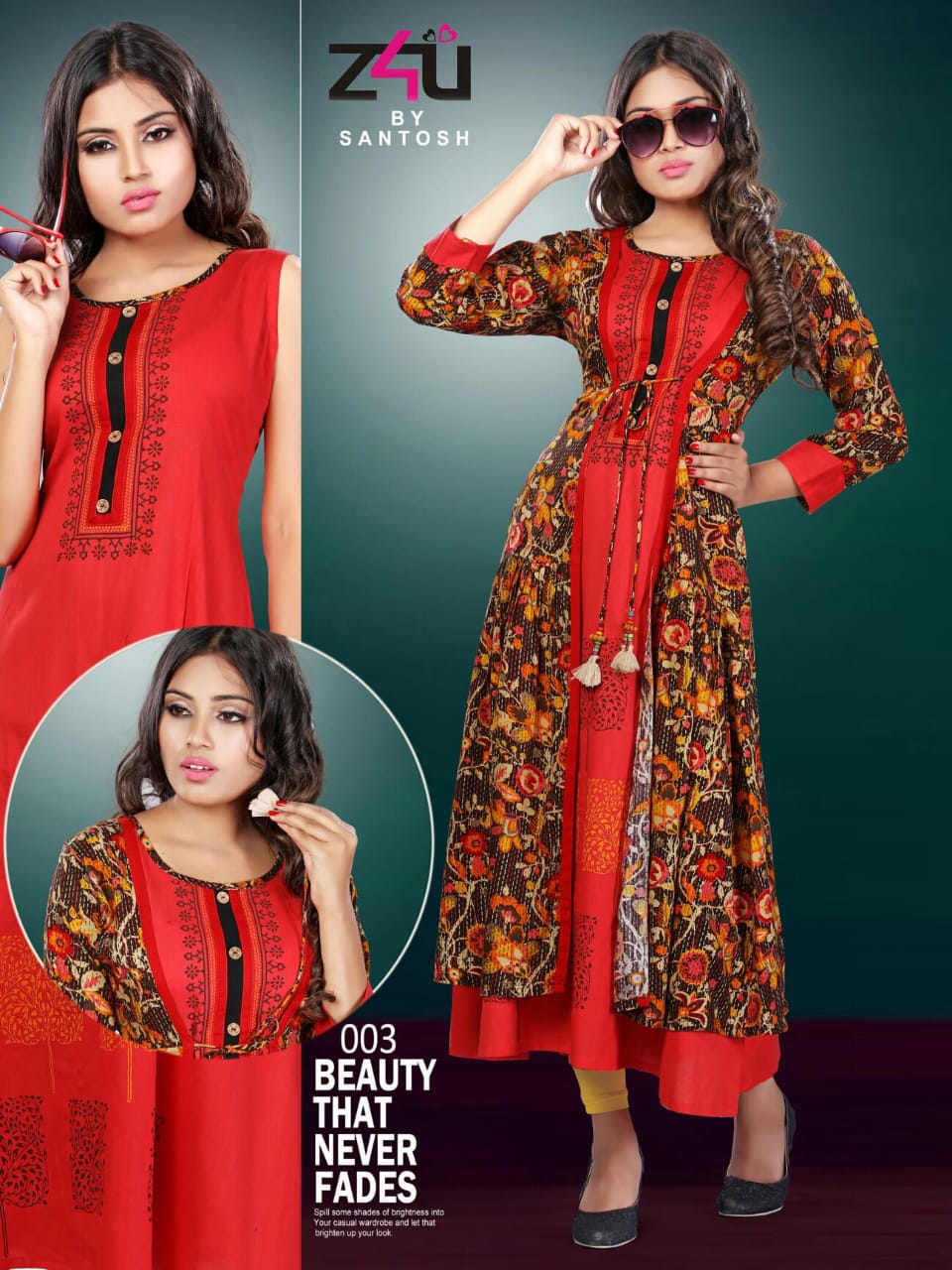 Kangana By Z4u 001 To 010 Series Beautiful Colorful Stylish Fancy Casual Wear & Ethnic Wear & Ready To Wear Rayon Kurtis At Wholesale Price