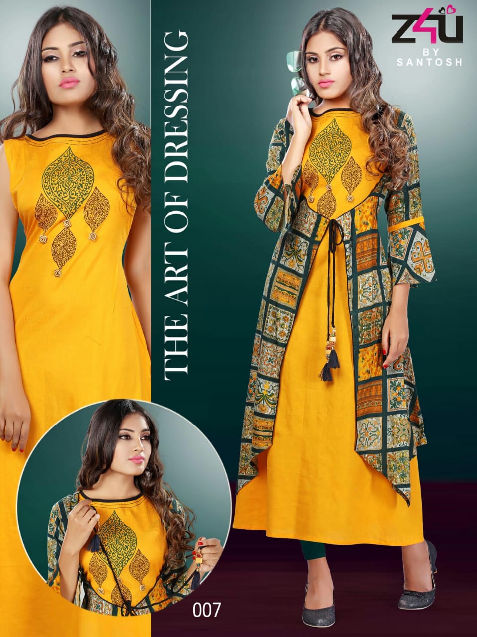 Kangana By Z4u 001 To 010 Series Beautiful Colorful Stylish Fancy Casual Wear & Ethnic Wear & Ready To Wear Rayon Kurtis At Wholesale Price