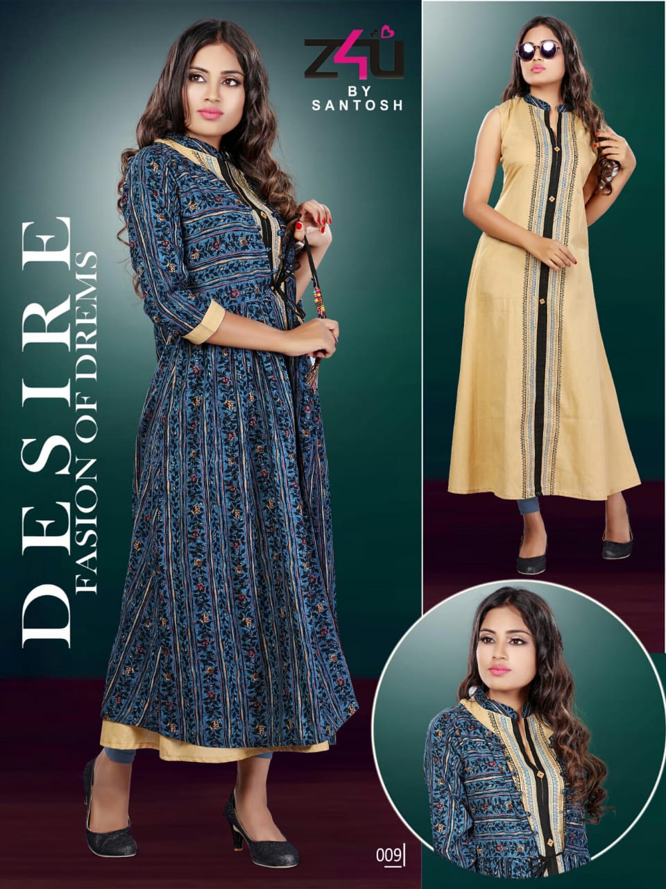 Kangana By Z4u 001 To 010 Series Beautiful Colorful Stylish Fancy Casual Wear & Ethnic Wear & Ready To Wear Rayon Kurtis At Wholesale Price