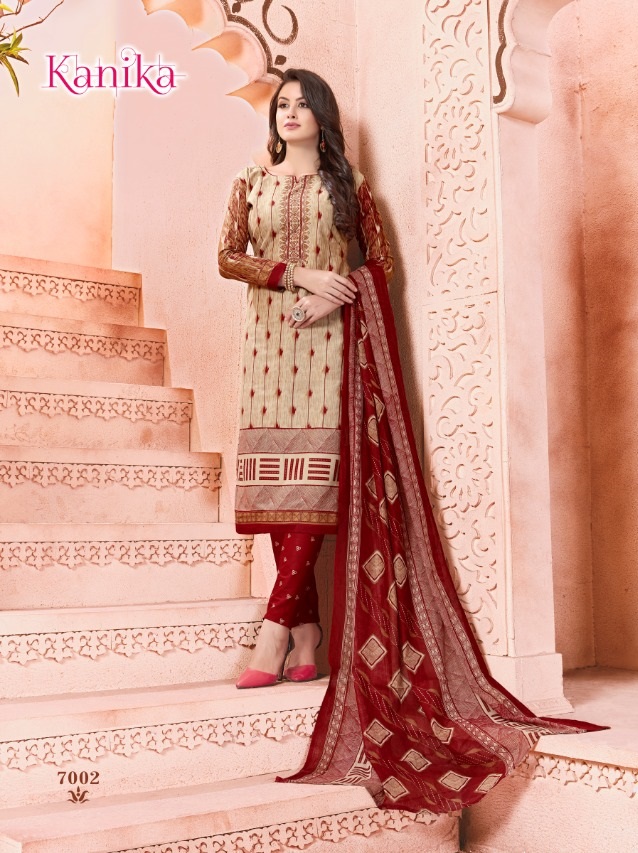 Kanika Vol-7 By Ganesha 7001 To 7012 Series Beautiful Suits Stylish Fancy Colorful Party Wear & Ethnic Wear Cotton Printed Dresses At Wholesale Price